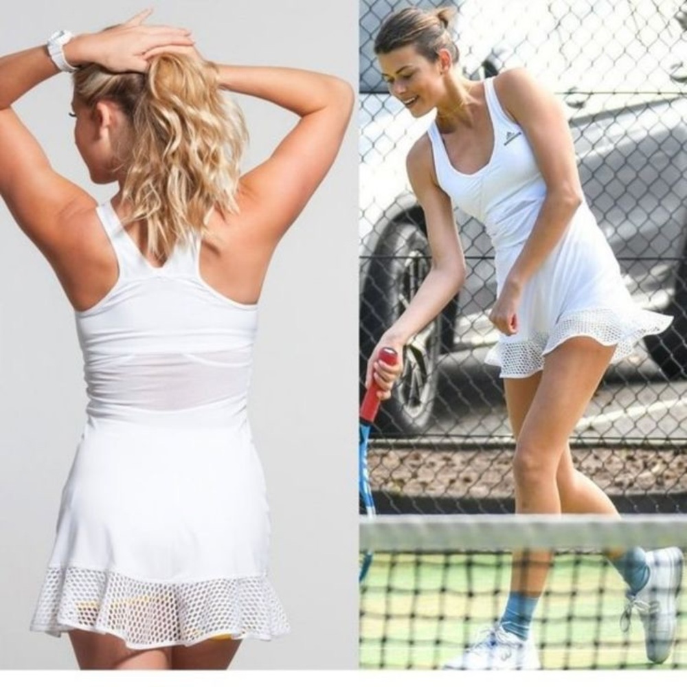 Stella McCartney White Tennis Dress with Mesh Hem